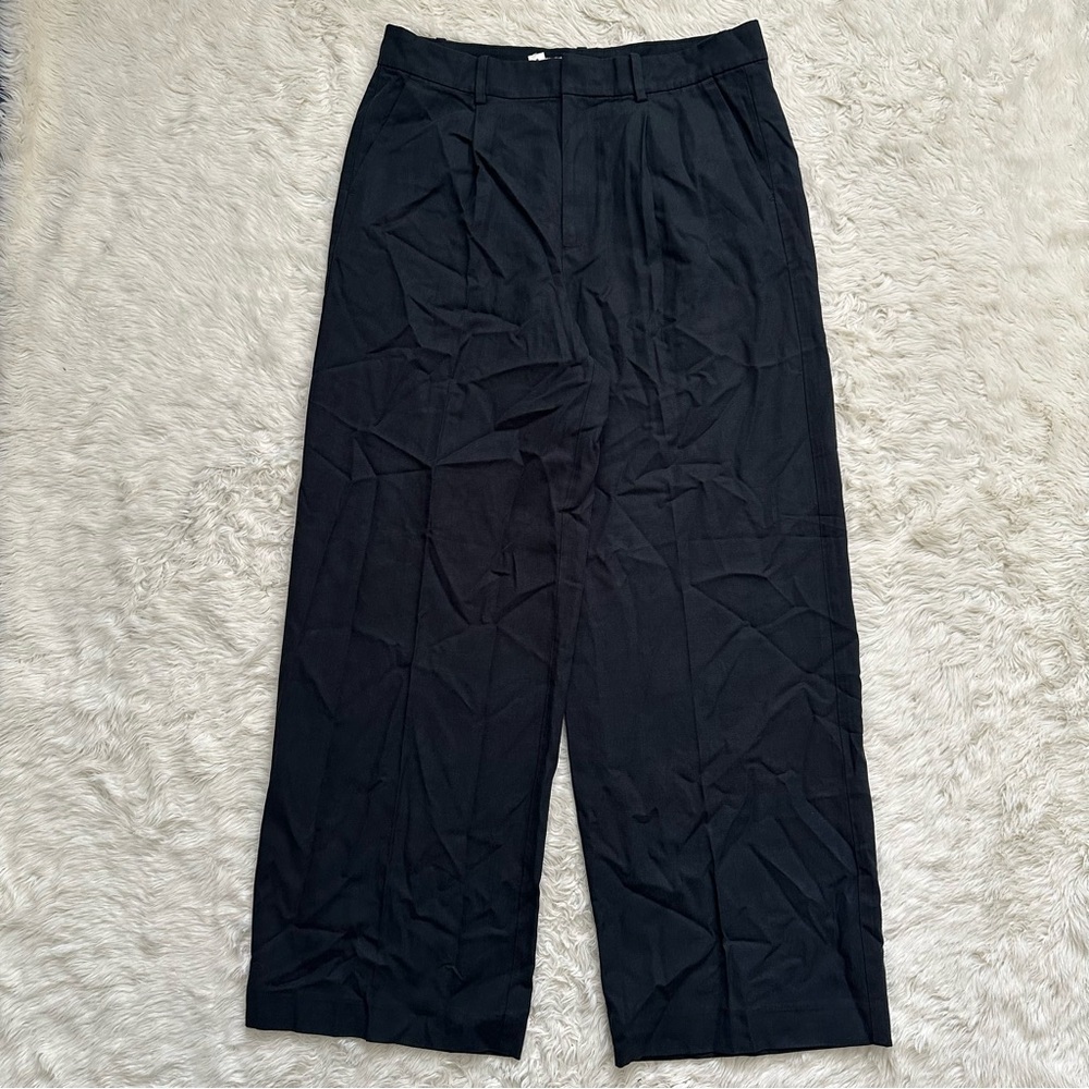 Madewell Trousers Slouchy Straight Pants in Drapey Twill True Black 10 NWT New - Picture 5 of 13